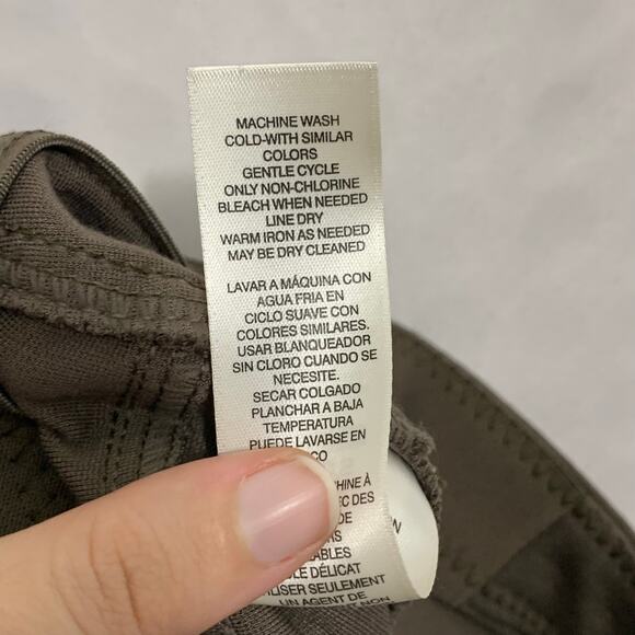 Chico's Ponte Faux Pocket Slim Leg Stretch Pants NWT 00 Short (XS) Brown Green - Picture 7 of 8